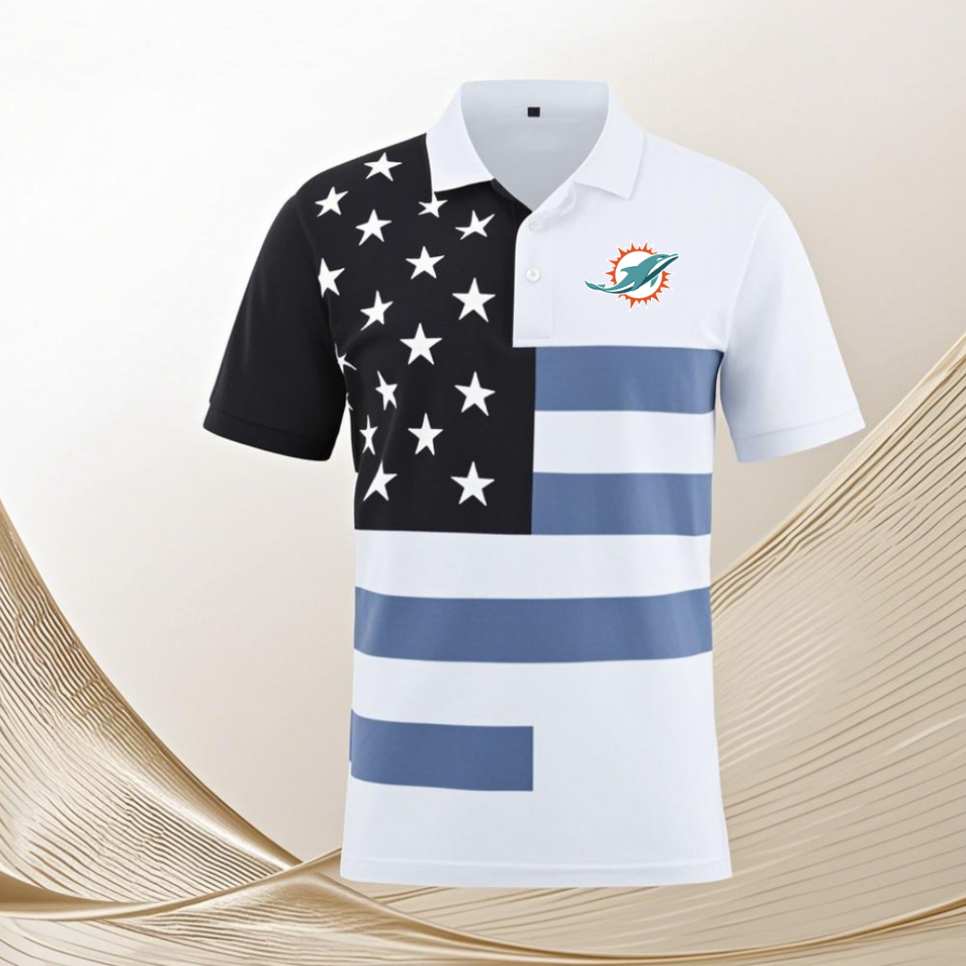 Miami Dolphins white #19 Men 2025 NFL polo T shirt